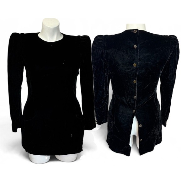 Richard Warren Tops - Vintage 1980s Richard Warren for Saks Fifth Avenue Velvet Tunic Back Button 10